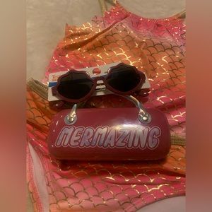 Mermaid swimsuit & Mermazing Sunglasses set! Size 7/8 swimsuit. NWOT Vacay fun!